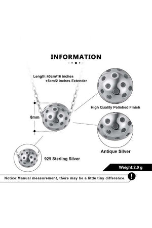product details pickleball silver necklace