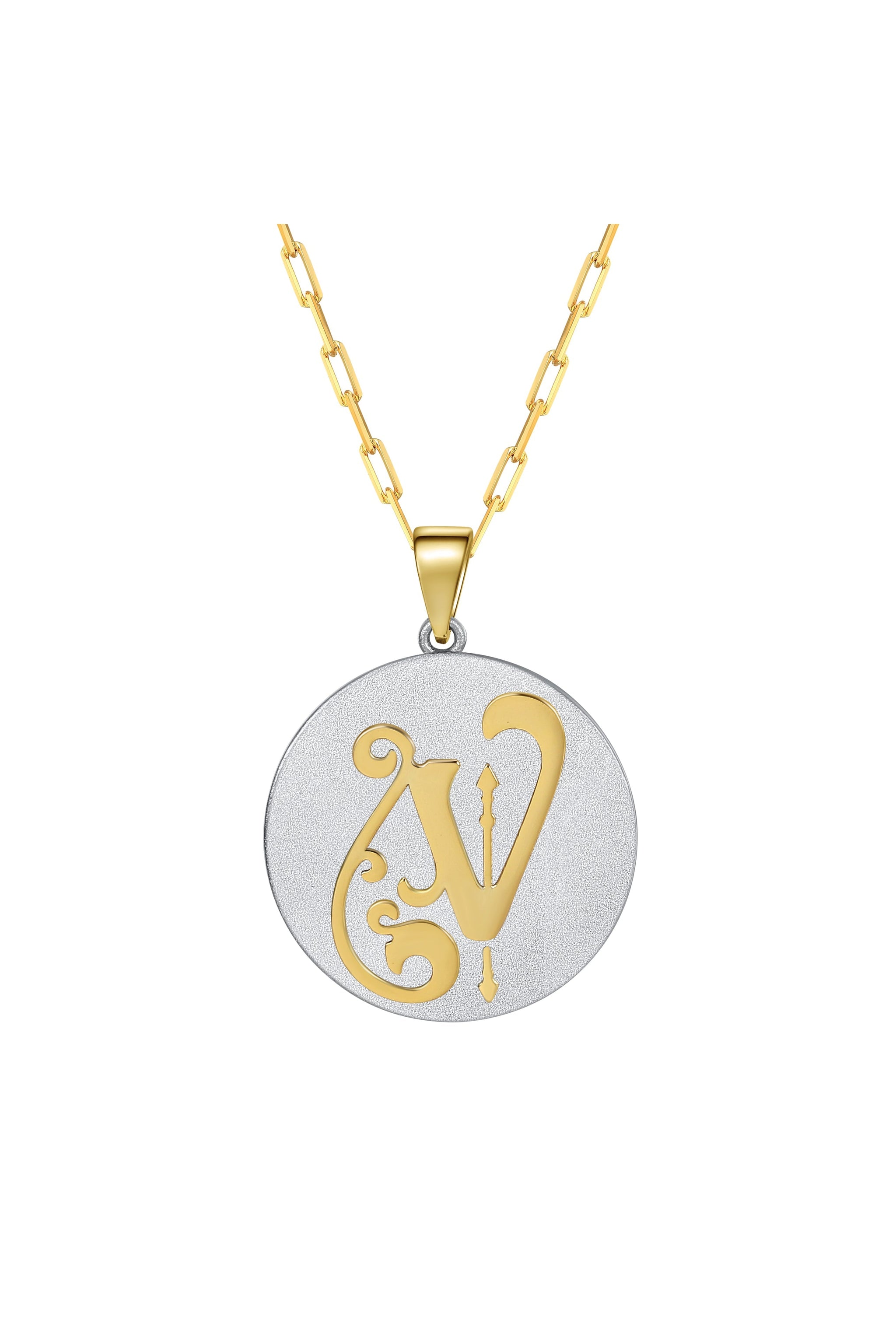 Script Initial Necklace, fancy initials, gold and silver, hand