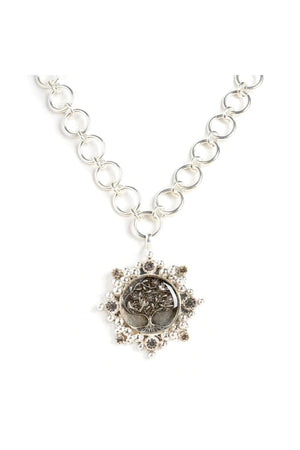 VSA Designs Betty Chain W/ Tree of Life Cloister Medallion Silver