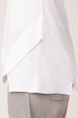 XCVI Wearables "Lettie" Asymmetrical Tee in White