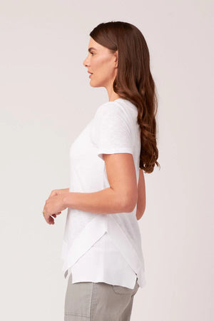 XCVI Wearables "Lettie" Asymmetrical Tee in White