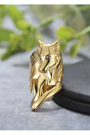 wolf cuff ring everwild designs gold wrap around