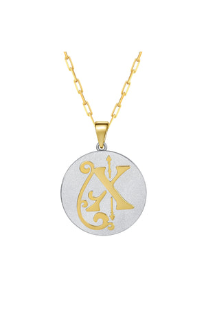 Saints & Saviors Fancy Initial X Pendant Necklace