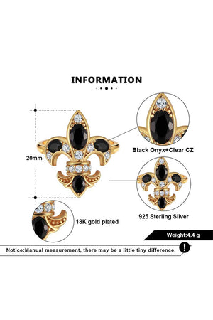 Saints & SAviors fleur de lis ring black onyx gold product details