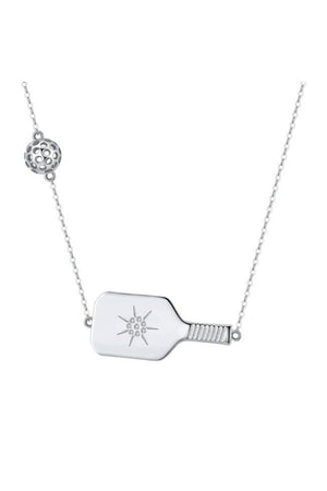 PickleBelle The Cross Court Pickleball Necklace in Sterling Silver