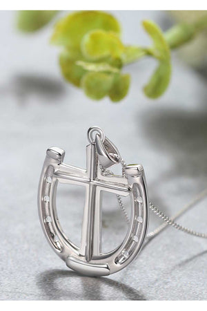 Dark Horse Rider's Prayer Necklace in Sterling Silver