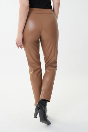 Joseph Ribkoff Nutmeg Faux Leather Slim Leg Pants