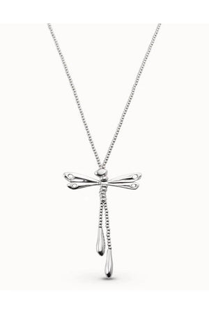 Uno de 50  "Betterfly" Silver Drop Dragonfly Necklace