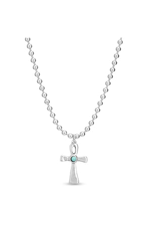 Uno de 50 "Spirit" Long Silver Onk Necklace W/ Turquoise