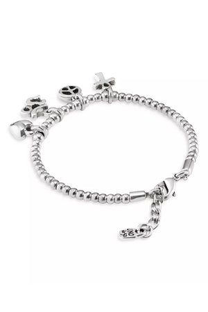 Uno De 50 "Beliefs" Silver Beaded Charm Bracelet